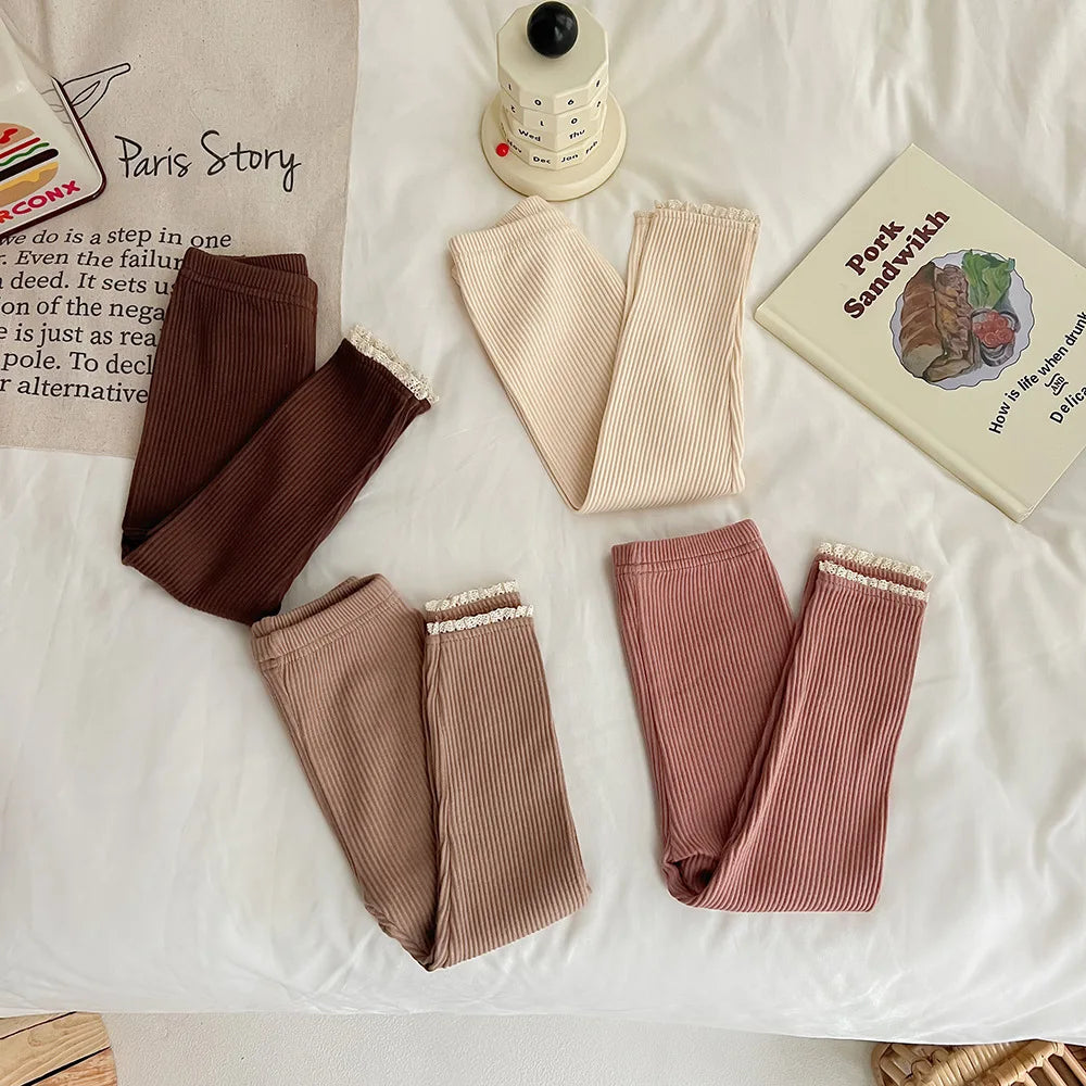 Baby Girl's Skinny Elastic Leggings Infant Trousers Toddler Basic Outwear Pants For 0-3Y