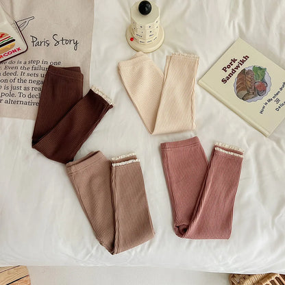 Baby Girl's Skinny Elastic Leggings Infant Trousers Toddler Basic Outwear Pants For 0-3Y