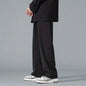 2026 Spring New Solid Color Straight Pants Man Elastic Waist Loose Casual Harajuku Trousers Japanese Style Thin Style Clothes