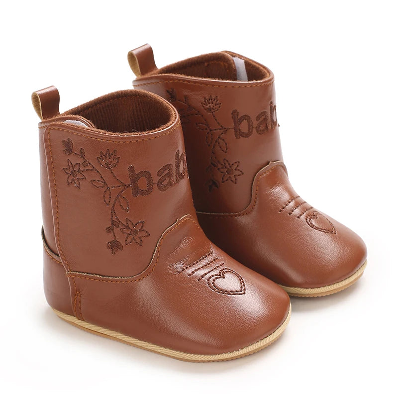 Baby Boots Made Of Soft PU and High-quality Cotton 2026 New Autumn and Winter Short Boots With Rubber Soles and Anti Slip Baby