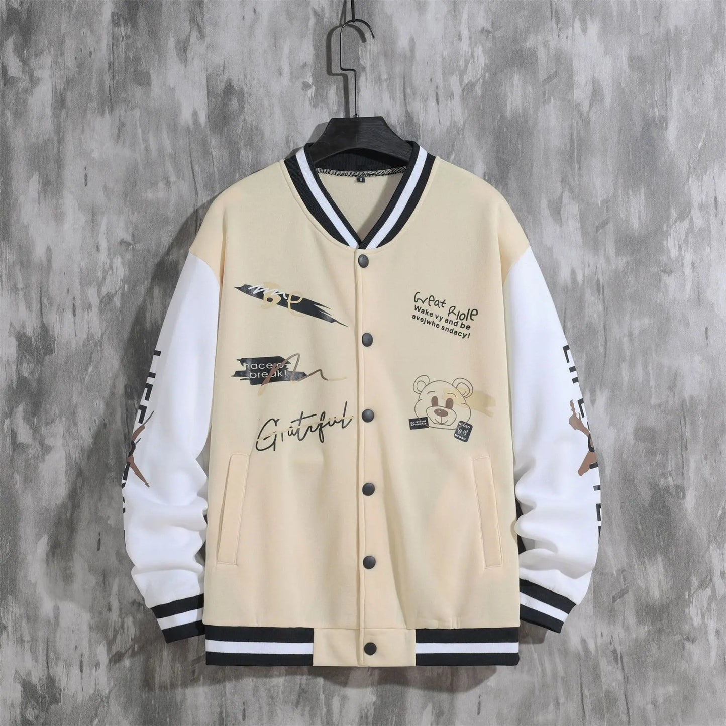 2026 New Jacket Coat Letter Printed  Wear Men Baseball Jacket Casual Long Sleeve Stand Jackets Men's Coats Sweatshirts Outerwear