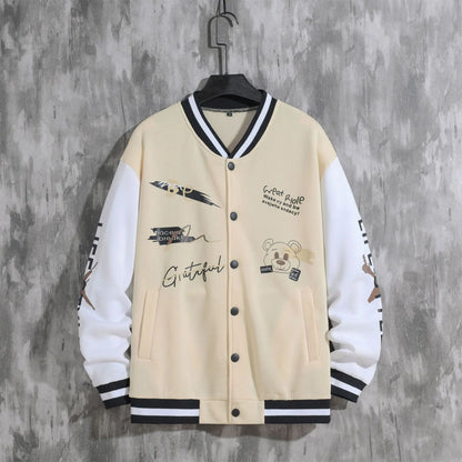 2026 New Jacket Coat Letter Printed  Wear Men Baseball Jacket Casual Long Sleeve Stand Jackets Men's Coats Sweatshirts Outerwear