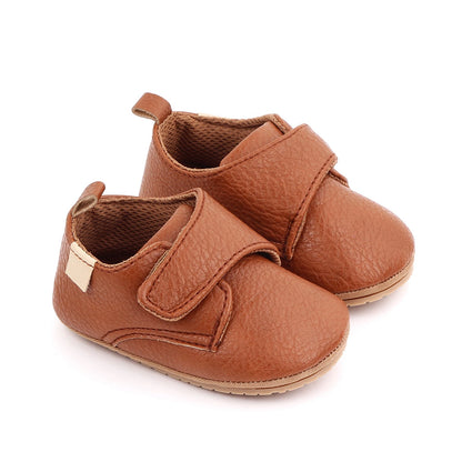VISgogo Baby Shoes First Walkers PU Sneakers Soft Sole Cute Baby Casual Flats Infant Shoes for Newborn Girl Boys 0-18Months