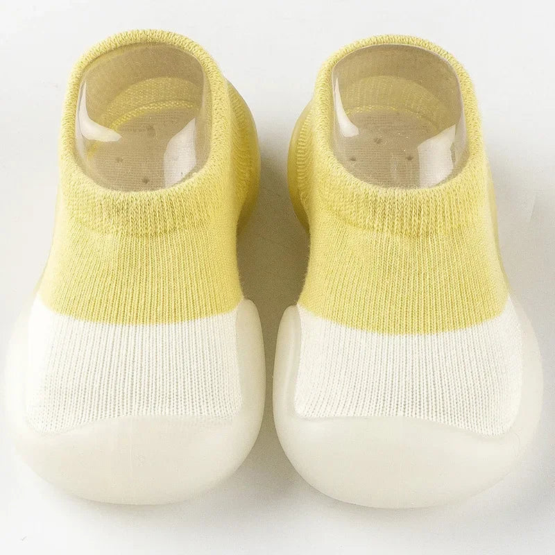 1pair Baby First Walker Toddler Shoes Non-slip Comfortable Silicone Soft Sole Casual Indoor Floor Socks Knit Booties for Newborn