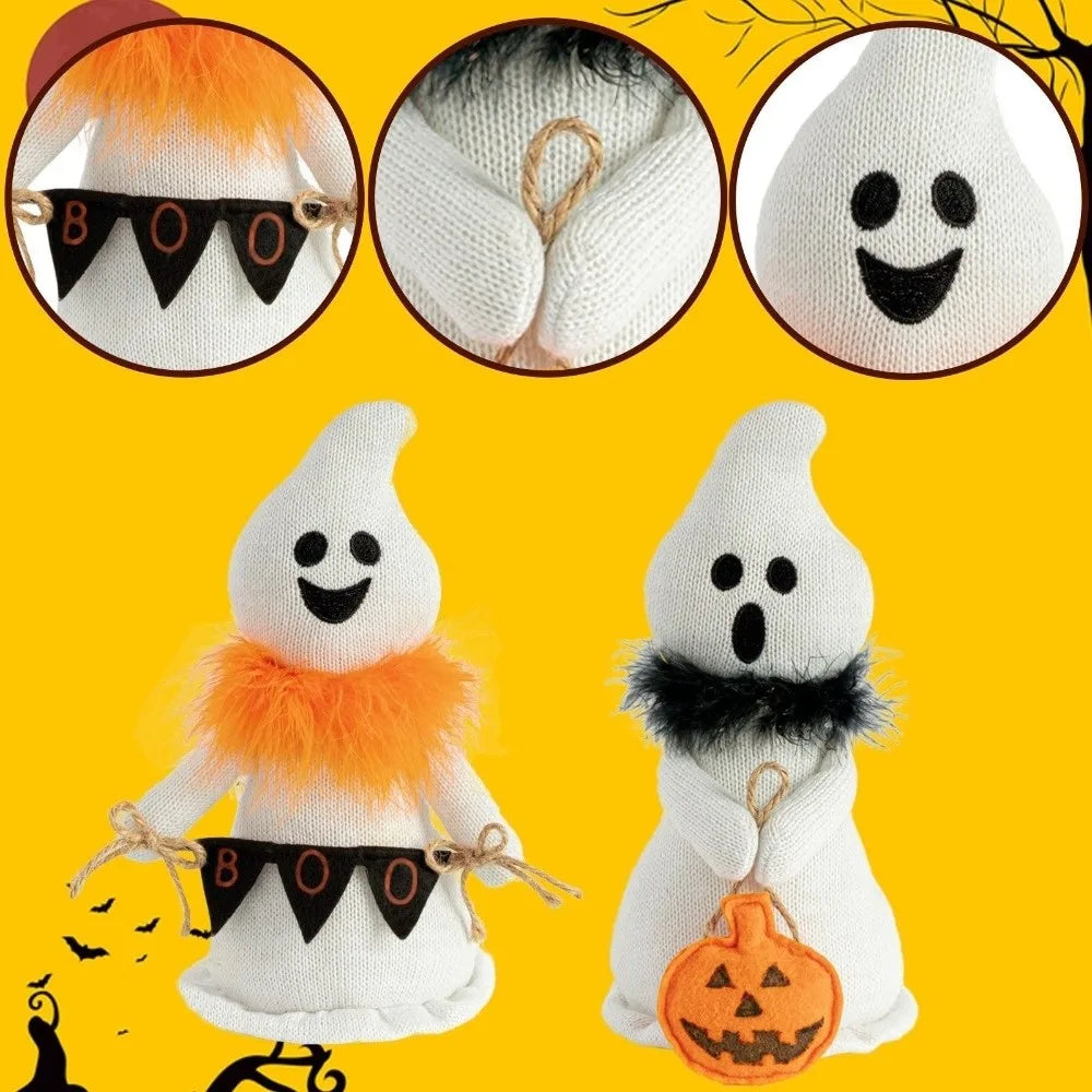 Holiday Décor Soft Halloween Ghost Doll Scary With Scarf Ghost Figurines Funny Ghost Festival Ornament Home Decor