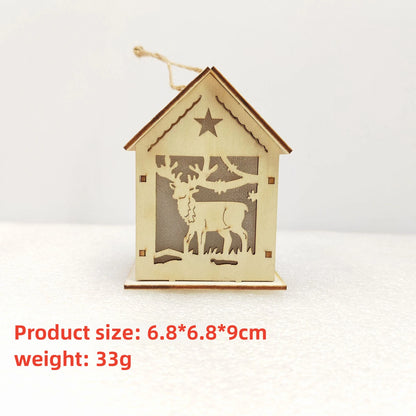 New Holiday Wooden Decorations for Christmas Houses, Wooden Cabin Ornaments, Handmade Wooden Crafts, Christmas Ornaments