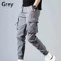 Men Pants Soft Fabric Multi Pockets Elastic Waist Spring Summer Cargo Pants Wear-resistant Jogger Trousers Simple Clothes