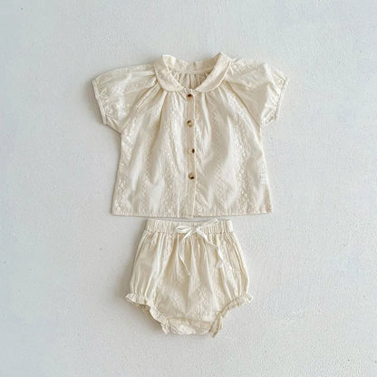 New Arrival Baby Girl Clothing Set Soft Breathable Active Girls Tee And Bloomer 2 Pcs Suit Clothing