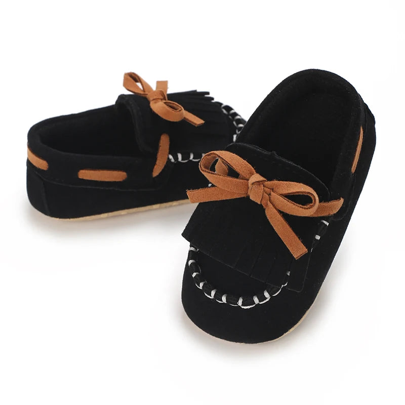 Newborn Baptist Shoes New Leather Gentleman Shoes Anti-slip Soft Bottom Indoor Baby Boys and Girls Casual Shoes Walking Shoes