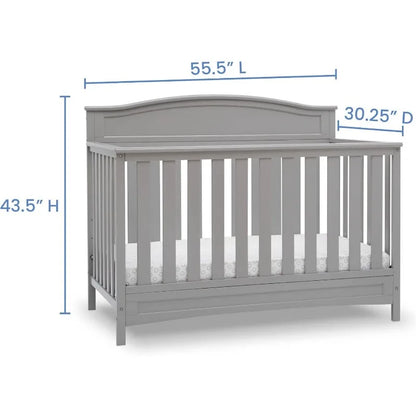 Children Emery 4-in-1 Convertible Baby Crib - Greengard Gold Certified, Dark Chocolate