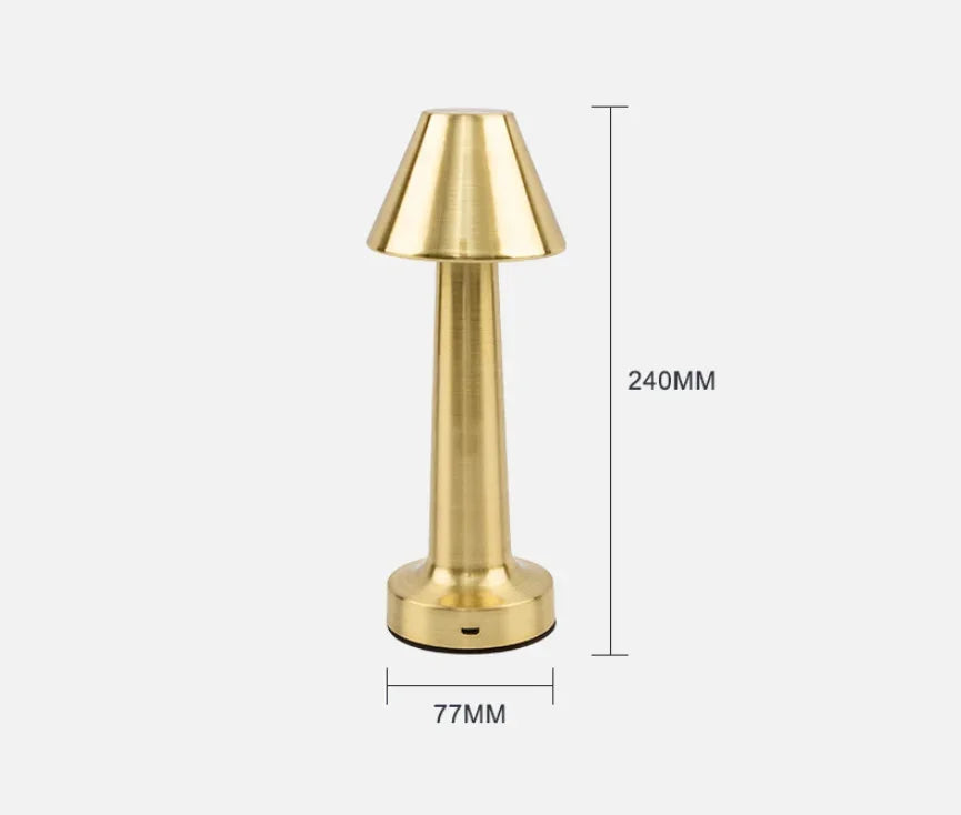 LED Table Lamp Retro Bar Coffee Table Lamp Rechargeable Touch Sensor Wireless Night Light Restaurant Living Room Decor Light