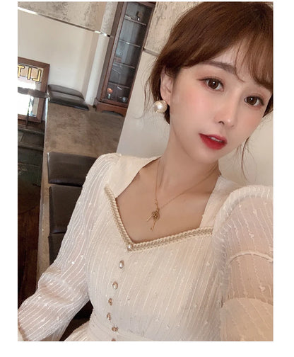2026 Summer New Women Fashion Elegant White Midi Dresses Vintage Princess Female Party A Line Clothes Prom Robe Vestdios