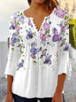 Fashion women shirt Casual loose long-sleeved shirt women Elegant printed temperament tops Women