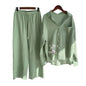 Sprind Summer Cotton Linen Women's 2 Piece Sets Outfits Printed Elegant Casual Plus Size Matching Set Women's Suit Blouse Pants