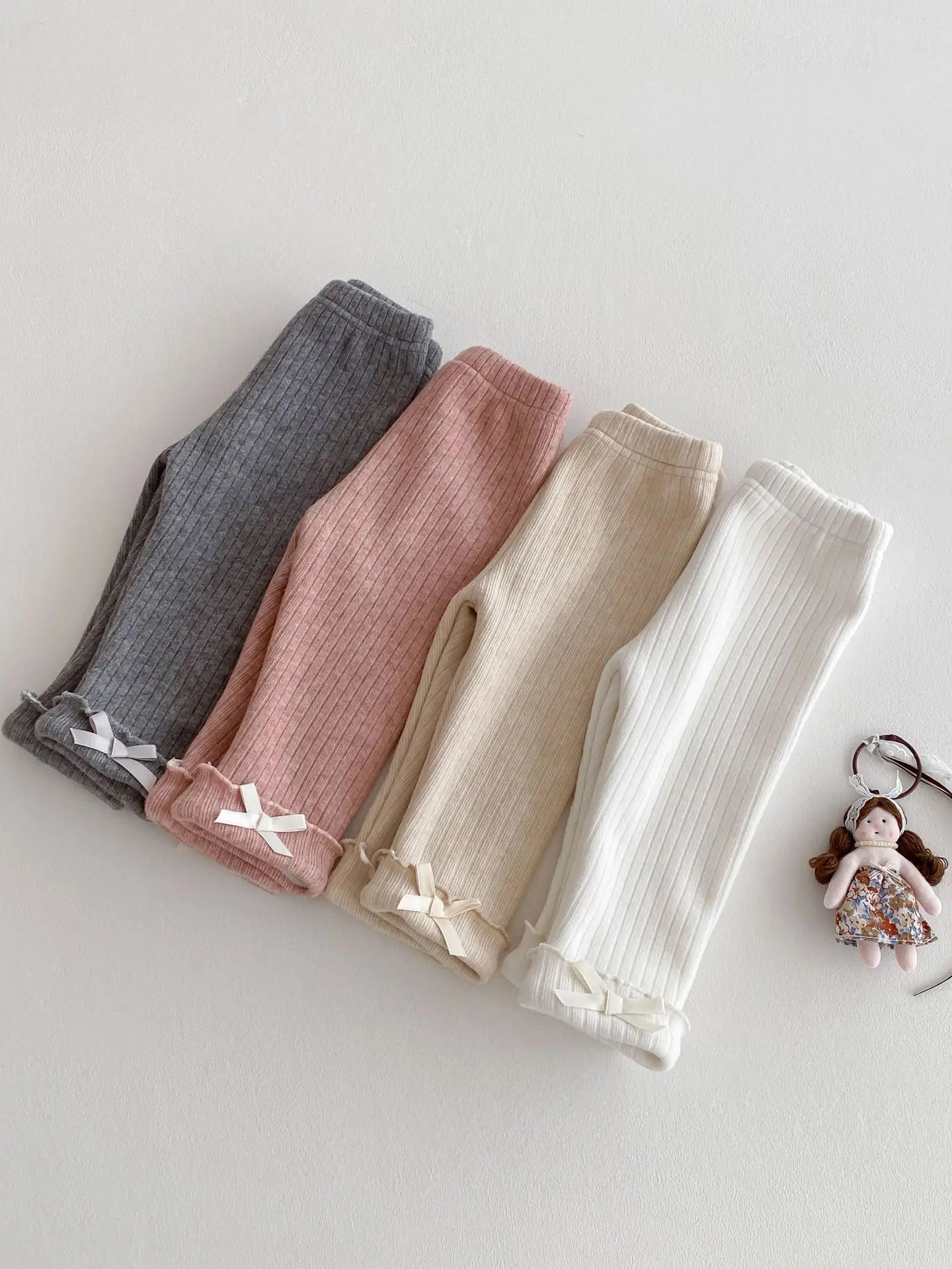 2025 Winter New Baby Plus Velvet Thick Leggings Cotton Girls Cute Bow Warm Trousers Infant Fleece Casual Pants Toddler Clothes