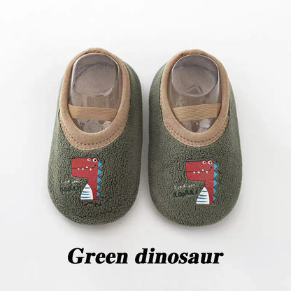 Baby Anti-slip Socks Cute Kids Slippers Newborn Warm Crib Floor Shoes with Rubber Sole for 0-24Month Children Boy Toddler Shoes