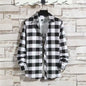 Spring New Korean Style Plaid Shirts Men's Handsome Long-sleeved Loose Casual All-matching Shirt Coats 2026 Trend Men's Clothing