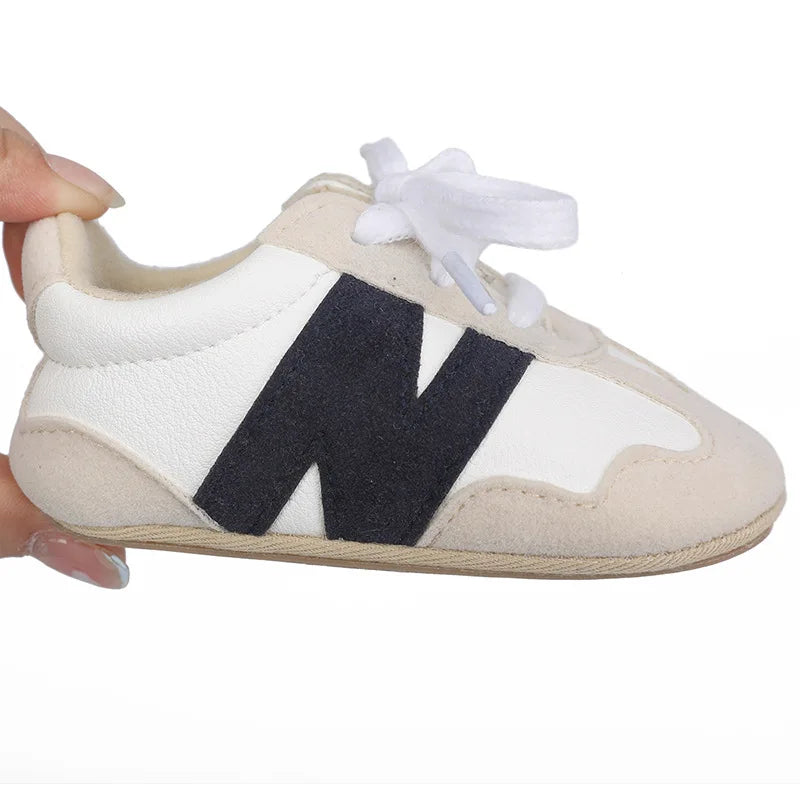 Newborn Baby Sneakers Letter Patchwork Baby Casual Shoes Anti-slip Hundred Toddler Baby Boys Girls Shoes 0-18 Months