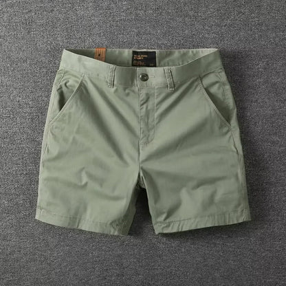 Men's Casual Cotton Shorts Summer Solid Color Slim Fit Loose Fit Thin Three-quarter Length Pants  Workwear