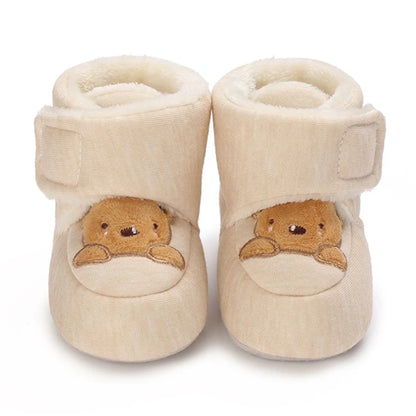 Winter Snow Baby Boots Cute Bear Warm Booties For Kids Soft Sole Infant Newborn Toddler Baby Girl Shoes