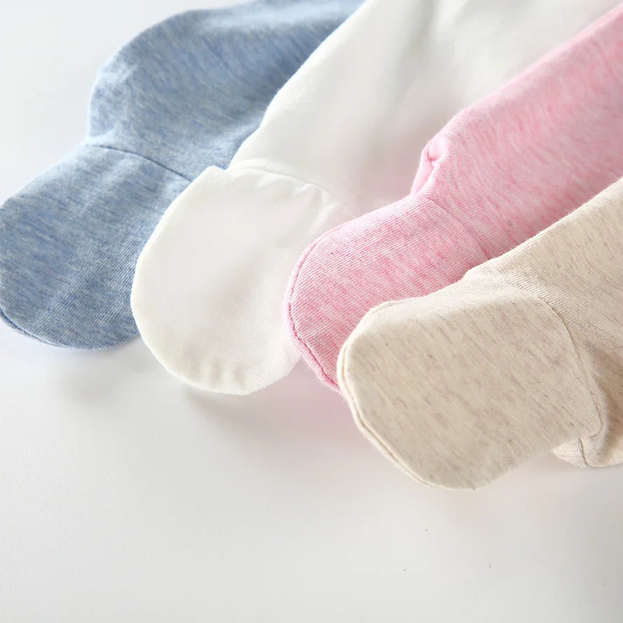 Summer Spring Newborn Baby Boys Girls Cotton High Waist Footed Pants Censual Leggings with Feet  Pajama Trouser Panty hose 0-12m