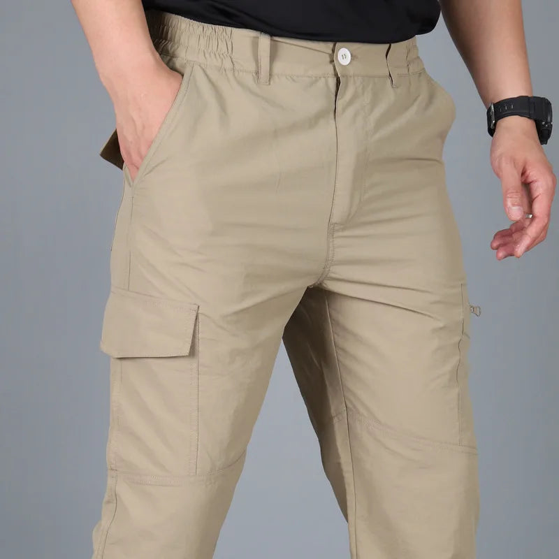 Men City Pants Cargo Trousers Multi-pocket Waterproof Wear-resistant Casual Training Overalls Clothing