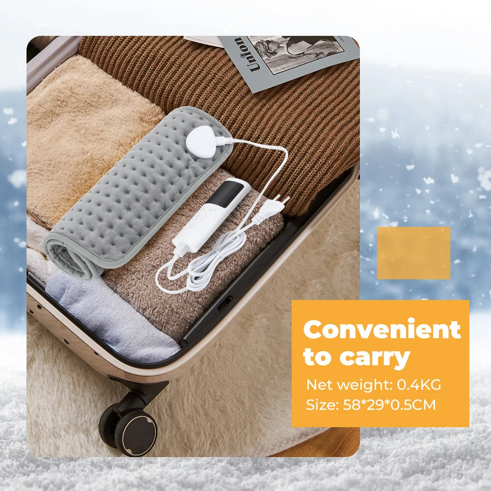 Electric Heating Blanket for Home Use - 9 Levels Thermal Heated Mat Home Soft Safe Winter Body Back Leg Warmer Pads 60*30cm