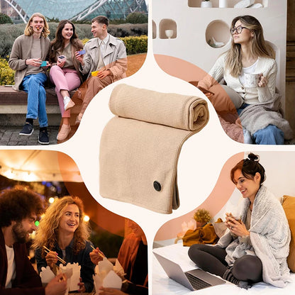 Heated Shawl Wrap for Cold Winter USB Heated Blanket Soft 3 Heat Level Warm Scarf