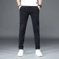 KUBRO Korean Style Cotton Soft Elastic Slim Straight Trousers Summer Thin Office Fashion Versatile Men's Business Casual Pants