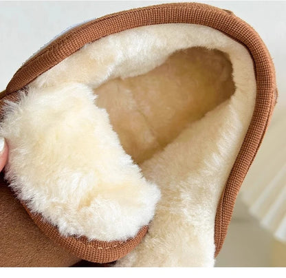 Baby New Winter Snow Boots Warm Plush Leather Toddler Shoes Fashion Boys Girls Anti-slip Rubber Sole Baby Sneakers Infant Boots