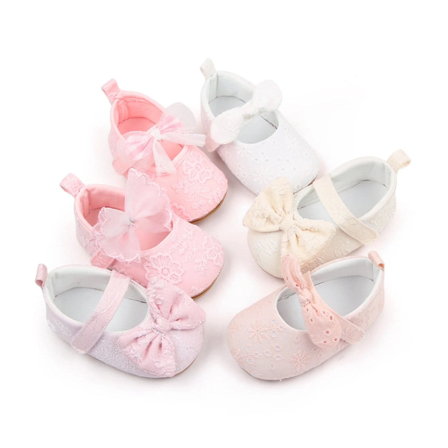 Toddler Baby Girls Sweet Princess Shoes Soft Bow knit Flower Non-slip Bottom First Walker Shoes Toddler Babies Crib Shoes