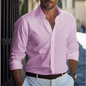 2026 Men's Shirts Formal Shirts Light Blue Black White Long Sleeves F Lapel Spring Autumn Business Casual Clothing Oversized 6XL