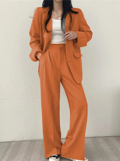 Korean Fashion Spring Women's Suits Casual Top Trousers 2 Piece Sets Women's Outfits Coats Slim Fit Blazers for Women Clothing