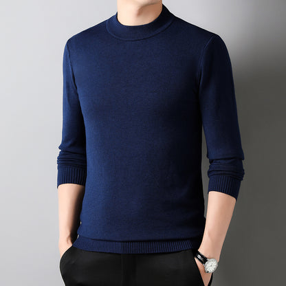 Half Turtleneck Knitwear Sweater New Autumn/Winter Mock Neck Sweatshirts Solid Color Pullovers Man Brand Casual Men's Clothing