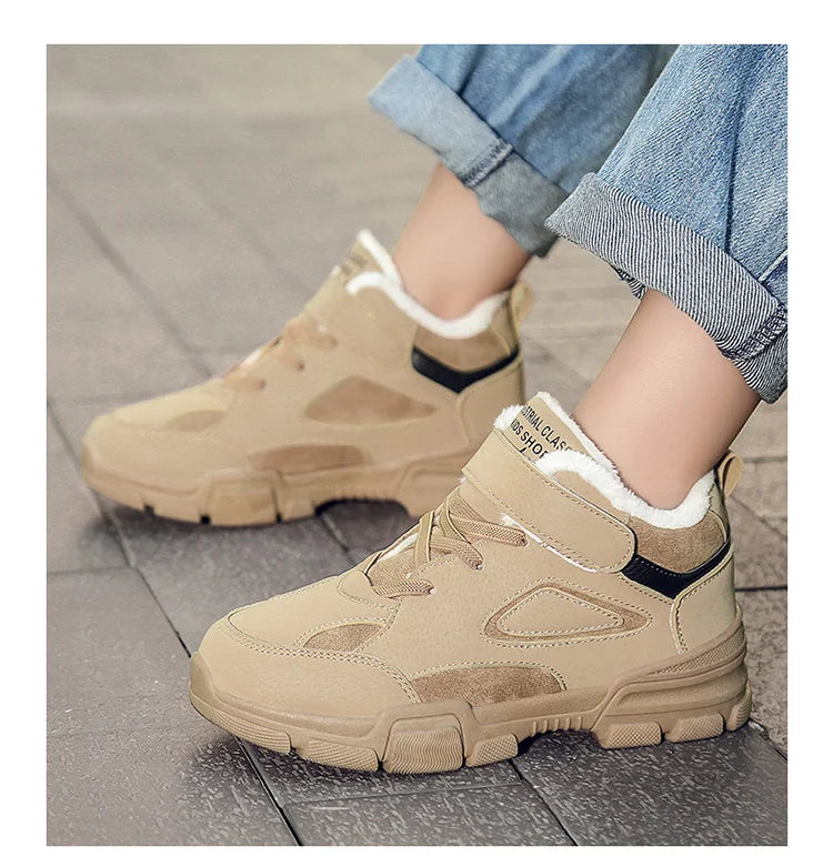 Boots For Kids Girls Boys Children's Winter Tooling Cotton Boot Casual Kids Shoe Trendy All-match Hard-wearing Fashion Anti-wear