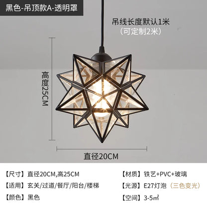 Lamps for Living Room Decor Five-pointed chandelier Modern Balcony Corridor Porch Fashion Network Red Star  Ceiling Light