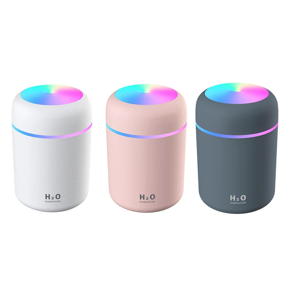 300ml Air Humidifier USB Ultrasonic Aroma Essential Oil Diffuser Romantic Soft Light Humidifier Mini Cool Mist Maker Purifier