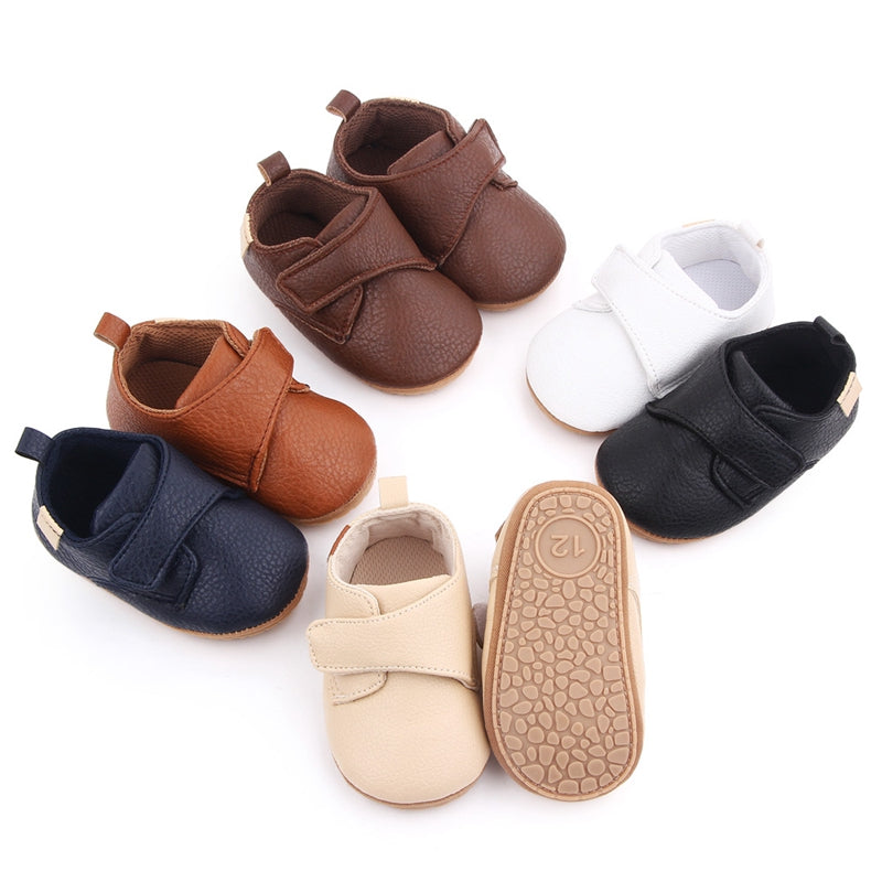 VISgogo Baby Shoes First Walkers PU Sneakers Soft Sole Cute Baby Casual Flats Infant Shoes for Newborn Girl Boys 0-18Months