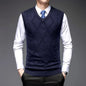 2026 New Trend Men's Business Casual Pullover Wear Warm Sleeveless Wool Knitted Sweater Vest Tops