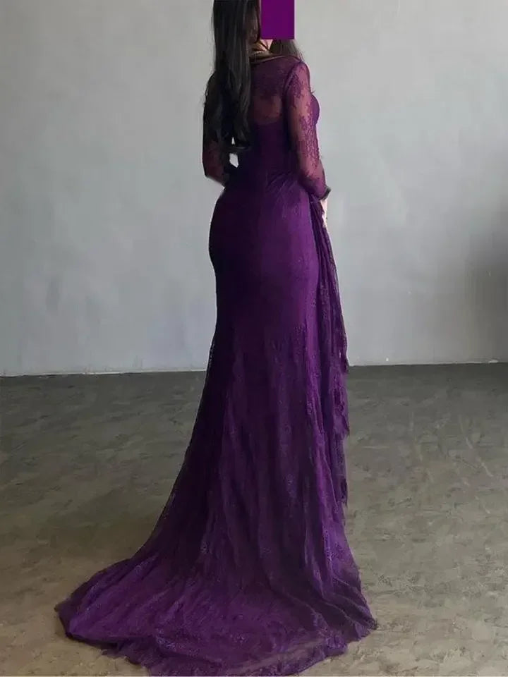 2026 New Long Dresses for Party Evening Formal Bodycon Summer Clothes Women Autumn Summer Lace Floor-Length Dress