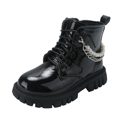 Girls Boots Children Beading Short Boots Student Shoes Kids Waterproof Outdoor Boots Autumn Spring New Non-slip Boots