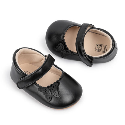 Girls Princess Shoes Bowknot Rubber Sole Anti-slip PU Leather Baby Shoes Newborns First Walkers Crib Shoes Spring Autumn