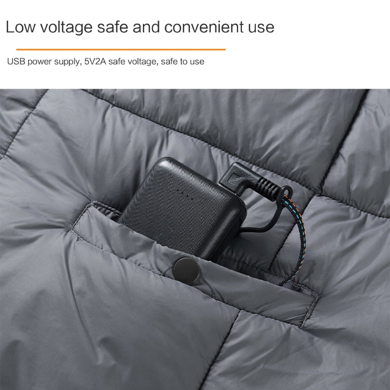 USB Heating Blanket Vest Electric Heating Shawl Mat Outdoor Warming Electric Heating Shawl with 3 Temperature Controls 87HA