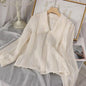 Shirts Women Peter Pan Collar Hollow Out Fashion Tender Sweet Solid Young French Style Elegant Ins Топ Женский New Arrival Chic