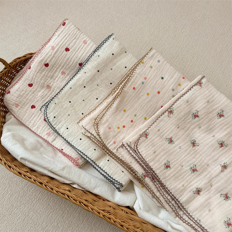 Newborn Baby Blanket For Boys Girls Baby Swaddle Wrap Floral Infant Receiving Blanket Bedding Crib Quilt Baby Stuff 100cm