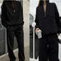 Women's Sports Suits 2025 Autumn Winter Latest Marketing Solid Thick Long Sleeved Zipper Sweatshirt Pants Set Two Piece Set