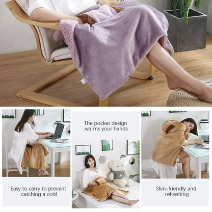 Heated Blanket Portable Electric USB Heated Throw Blanket Soft Flannel Winter Laps Blanket for Office/Desk