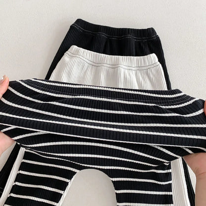 MILANCEL 2026 Autumn Baby Pants 0-3 Y Korean Style Toddler Girls Solid Big PP Leggings Infant Boys Cotton Slim Fit Trousers
