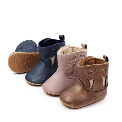 Suefunskry Baby Girl Boy Warm Boots Vintage Style Hollow Out First Walking Shoes Cute Snow Boots Shoes for Winter Fall