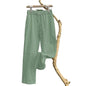 Linen Natural Pure Skin Breathable Summer Pure Color Fashion Linen Slim Fit Men Loose 100% Linen Straight Flax Casual Pants